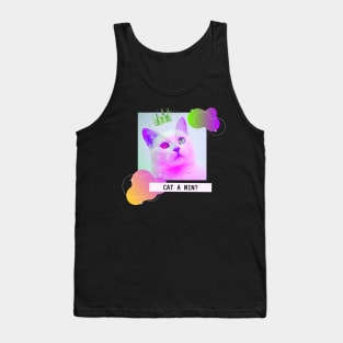 Katze Krone Cat A Min Trippy Vaporwave Techno Fun Tank Top